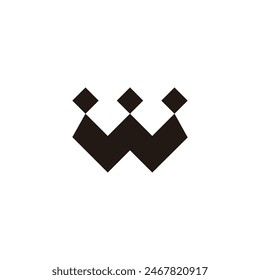 letter w crown king simple geometric logo vector 