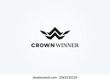 Logo de la letra W Crown. Corona con la combinación de letras W. Plantilla de diseño de logotipo de vectores planos. ilustración vectorial