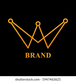 Letra W y logotipo de la corona. Es adecuado para empresas, organizaciones, moda, negocios, educación y otros.