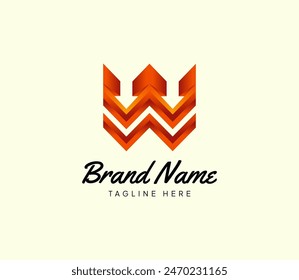 Letter W crown logo template