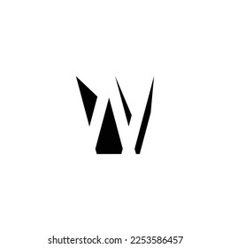 Letter W Crown Negative Space Logo