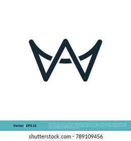 Letter W Crown Shape Icon Vector Logo Template Illustration Design. Vector EPS 10.