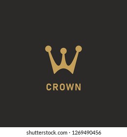 Letter W Crown Shape Logo Icon Symbol Simple Logotype Alphabet Style