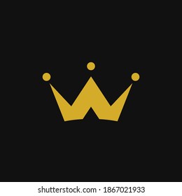 Letter W Crown vector logo template