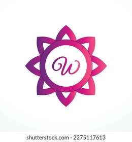 letter w cut vector logo design template tech bitcoin