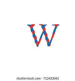 letter W with cuts and lag