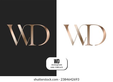 Letter W D Logo Luxury. Art Deco style logotype design for luxury company branding. Premium identity design.