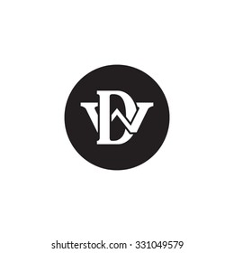 letter W and D monogram circle logo