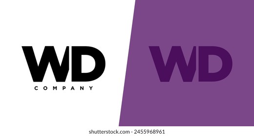 Letter W and D, WD logo design template. Minimal monogram initial based logotype.