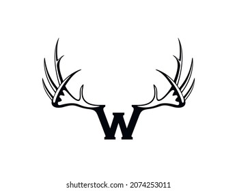 logotipo de la letra W deer antler