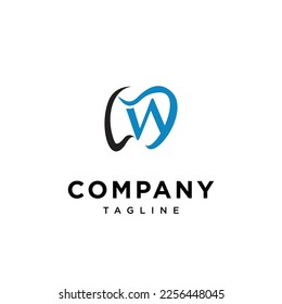 Letter W dental Dentist logo vector icon template.eps