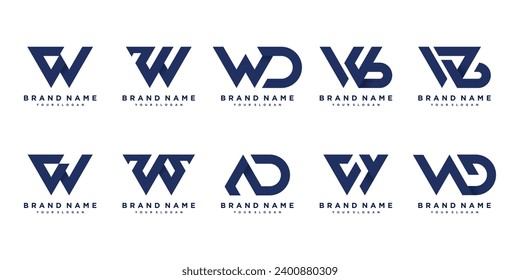 Letter W design element vector icon idea with creative concept style