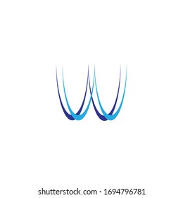 Logotipo vectorial de diseño de letra W