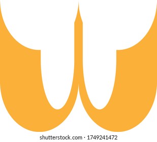 Material vectorial del logotipo de diseño de letra w