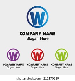 Letter W  design template letter W icon