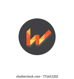 Letter W design. Vector concept flat illustration