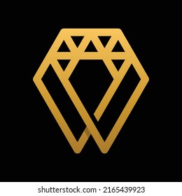 Letter W Diamond Line Logo Design