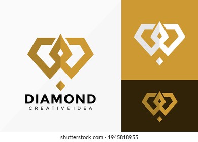 Diseño del vector con logotipo de diamante W. Emblema abstracto, concepto de diseños, logotipos, elemento de logotipo para plantilla.