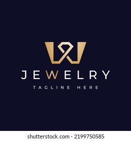 diseño del logotipo del vector de diamante W de letra