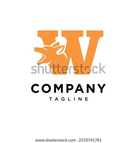 Letter W Dingo Logo icon vector