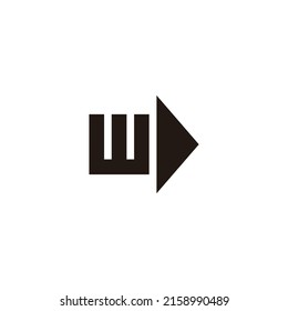 Letra W dirección símbolo geométrico simple vector logo