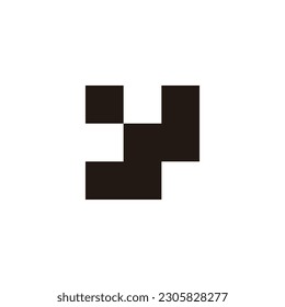 Letter w dot, square geometric symbol simple logo vector