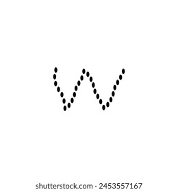 letter W dots simple vector logo symbol