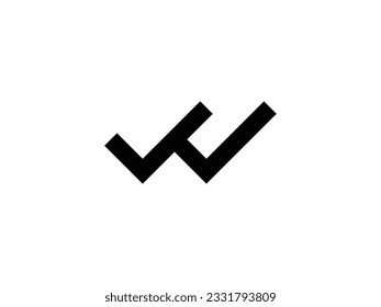 letter W or double check mark logo design