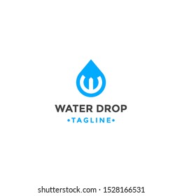 Letter W With Droplet, Initial Letter Logo For Your Company Name, Alphabet Logo Template Ready For Use, Modern Initial Logo drop