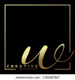 Letter W Dynamic Gold Typography Logo Template