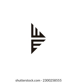 Letter w and  E direction geometric symbol simple logo vector