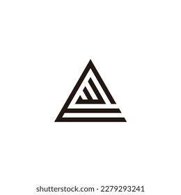 Letter W in E, triangle geometric symbol simple logo vector