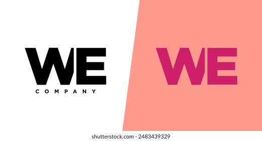 Letter W and E, WE logo design template. Minimal monogram initial based logotype.