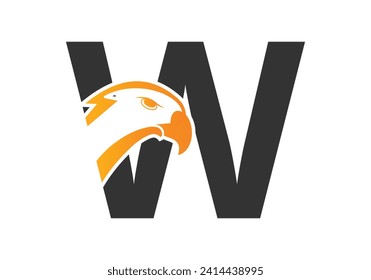 Letter W Eagle head Logo Design Vector Template. Modern logo design for business, and company identity.