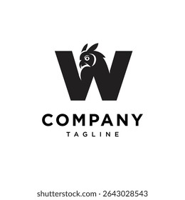 Letter W Eagle Owl Logo Icon Vector