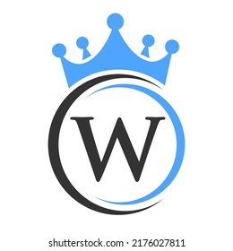 Letter W Elegant Crown Logo Template. Royal Crown Logotype Luxury Sign  for Beauty, Fashion, Spa, Star Symbol