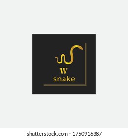 Letter W Elegant logo illustration of a snake vector design