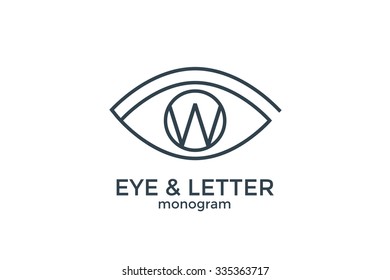 Letter W and eye monogram logo.