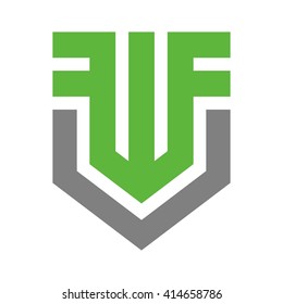 letter W and F logo vector.