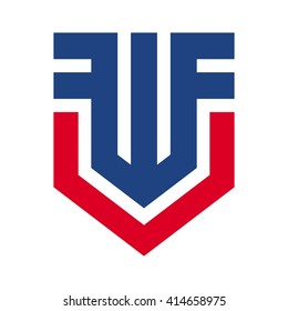 letter W and F logo vector.