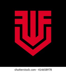 letter W and F logo vector.