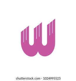 letter w fall motion logo vector