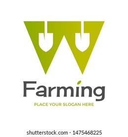 Letter W farm vector logo template. Suitable for nature and agricuture company.