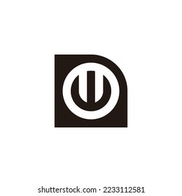 Letter w file, circle geometric symbol simple logo vector