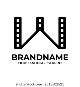 Logotipo de la película de la letra W, perfecto para los estudios de la producción del cine o del cine