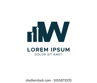Letter W Financial Chart Logo Design