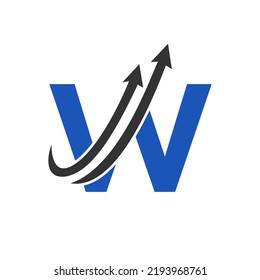 Letter W Financial Logo. Finance and Financial Investment Development Logo Template Concept with Business Growth Arrow