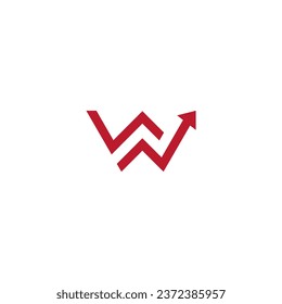 Letter W Financial Logo With Growth Arrow