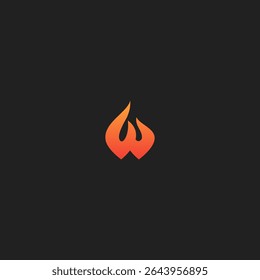 letter W fire vector illustration