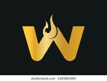 Letter W Flame Logo Design, Modern Logo Designs Vector Illustration Template
